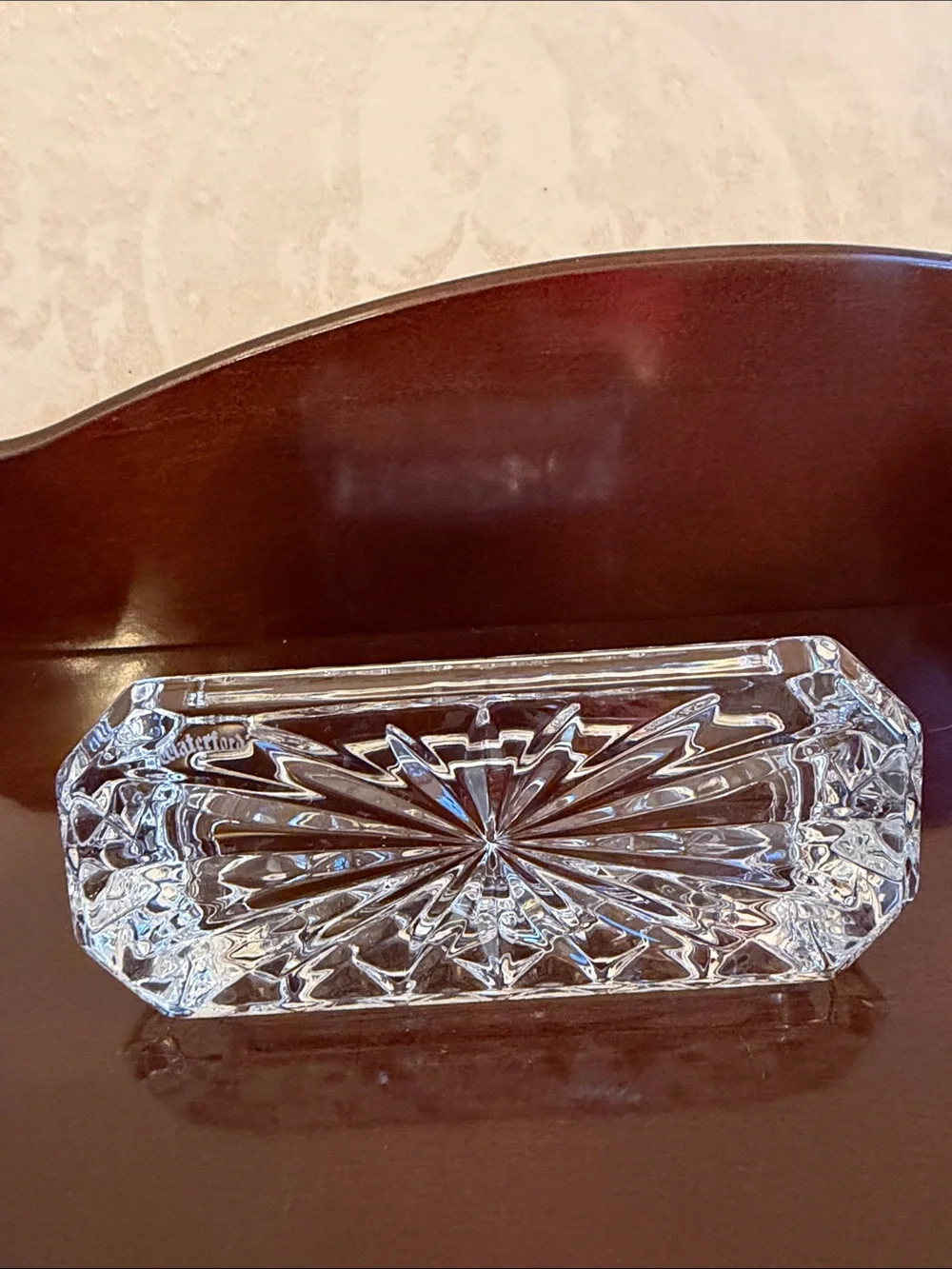 Vintage Waterford Crystal business card holder stamped